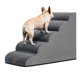 GoGoBunny Ramp Dog Stairs side view, showcasing stable 5-step design for safer climbs.