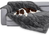 gogobunny waterproof dog blanket grey plush fur protects sofas from spills