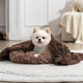 Gogobunny waterproof dog blanket chocolate close-up shows plush texture and leak protection