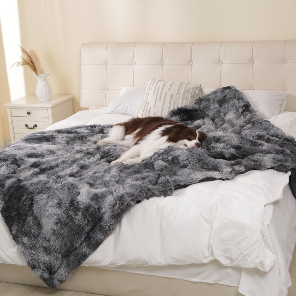 gogobunny waterproof dog blanket tie-dye grey folded for easy storage and protection