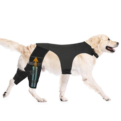 GoGoPaw dog knee brace front view shows adjustable ACL support for active dogs