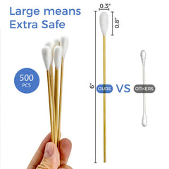 GOLD HONEY large 6inch dog ear swabs demonstrate extended reach for deeper cleaning while staying comfortable