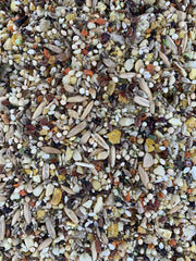 Goldenfeast VL Patagonian Blend serving bowl demonstrates ready-to-serve mix for active birds