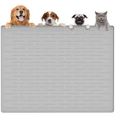 Goldleaf largest dog food mat 48x32 with rolled edge for spill-free feeding