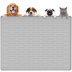 Goldleaf largest dog food mat 48x32 with rolled edge for spill-free feeding