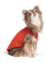 Gold Paw stretchy fleece jacket paprika front view keeps small dogs warm.