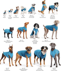 Gold Paw stretchy fleece jacket for small dogs, navy back view, soft warmth during outdoor adventures