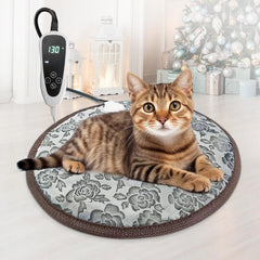 GOLOPET cat heating pad round thermostat control enables customizable warmth