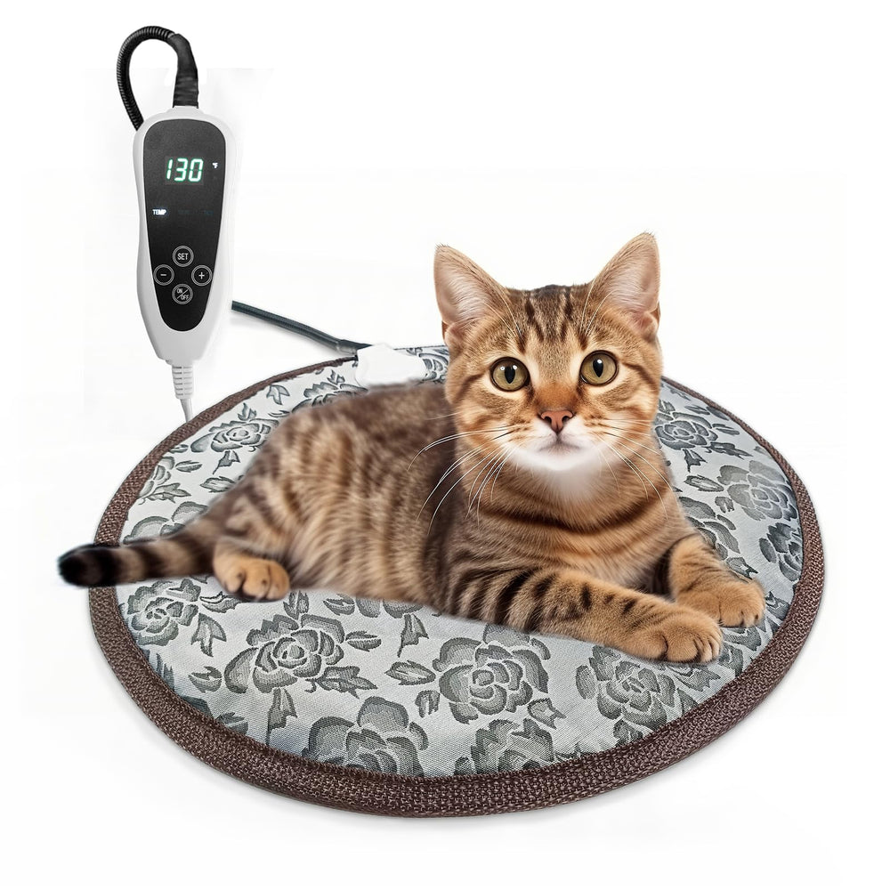 GOLOPET cat heating pad round top view for soothing warmth during naps