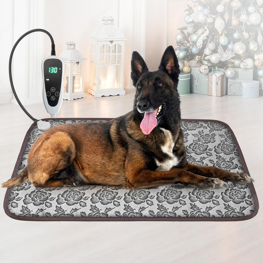 GOLOPET dog heating pad rose 34x21in delivering cozy warmth for pets.