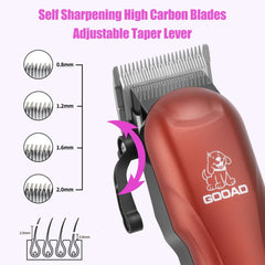 Gooad dog clippers battery display shows long cordless runtime