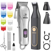 Gooad dog clippers kit layout shows complete grooming tools for home use