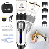 Gooad dog clippers wide blade for thick coats enables efficient trimming.
