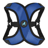 Gooby Comfort X Step-In Lite Harness blue front view shows breathable mesh for daily comfort.
