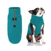 Gooby half zip fleece vest turquoise front view for easy-wear warmth