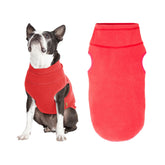 Gooby Microfiber Stretch Fleece Vest front view showing warm tomato red comfort