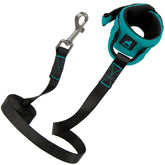 Gooby Neoprene Wrist Band Leash turquoise front view shows hands-free control during walks
