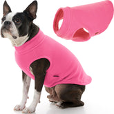 Gooby Stretch Fleece Vest pink front view shows cozy warmth and flexible fit