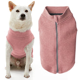 Gooby Zip Up Microfiber Fleece Dog Vest pink step-in design for quick warm-ups