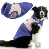 Gooby Zip Up Sherpa Vest purple front view shows secure built-in harness for walks