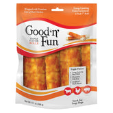 Good 'n' Fun Triple Flavor Rolls beef hide close-up for long-lasting chewing.