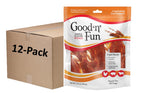 Good ‘n’ Fun Triple Flavor Wings chew chicken wrap—protein-rich bite for dogs.