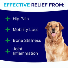 GOODGROWLIES large-breed bottle label shows glucosamine and chondroitin benefits
