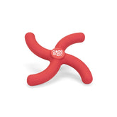 Good Scout Boomerang dog toy close-up shows durable rubber for aggressive chewers.