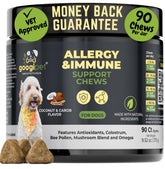 GOOGIPET Dog Allergy Chews bottle helps support immune response and skin comfort