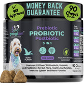 Googipet Probiotics for Dogs chews close-up, highlighting digestive support and tasty texture.