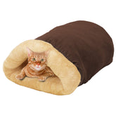 GOOPAWS 4in1 self-warming burrow bed front view for warm, cozy hideaway