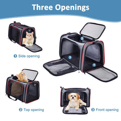 GOOPAWS airline-approved kennel close-up with secure zippers for safe flights