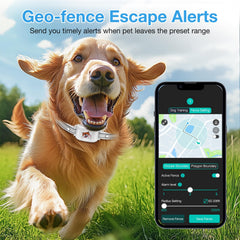 GooSmleye boundary-cross alarm visual shows instant alerts when dogs approach restricted zones.