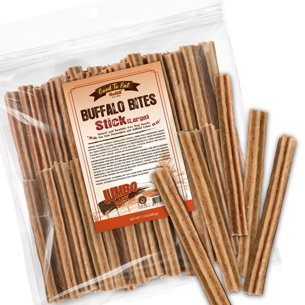 Gootoe Buffalo Dog Treats buffalo bites stick large – ideal training reward with lean protein.