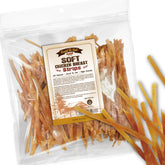 Gootoe Soft Chicken Breast Strips packaging highlights grain-free, all-natural dog treats.