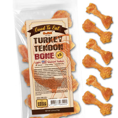 Gootoe turkey tendon pack 6-count showing a long-lasting chew for dogs.
