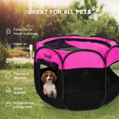 Goozii Pet Playpen breathable mesh windows keep pets comfortable during play