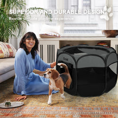 Goozii portable puppy playpen open interior with space to play
