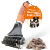 GoPets dematting comb dual-sided blades for gentle detangling and mat removal.