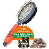 GoPets double-sided pin & bristle brush detangles mats for a smoother coat