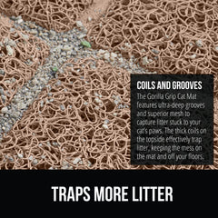 GORILLA GRIP mat deep grooves close-up reveals litter collection near box