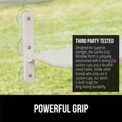 GORILLA GRIP cat window perch large surface area offering roomy lounging space.