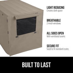GORILLA GRIP crate cover front mesh window opened for visibility and airflow.