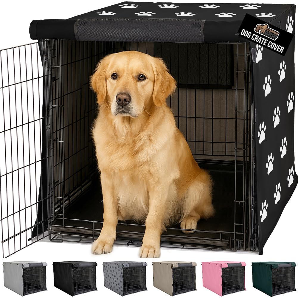 GORILLA GRIP crate cover setup illustrating privacy top for anxiety-free crate time