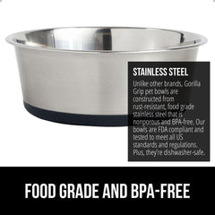 Gorilla Grip 6-cup capacity bowl ideal for large dogs and multi-pet households