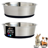 Gorilla Grip stainless-steel-1cup dog bowl for small pets, durable feed