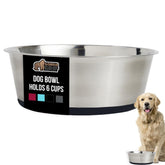 Gorilla Grip dog bowl close-up in stainless steel highlights durability for daily use