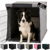 GORILLA GRIP dog crate cover with front mesh window for improved ventilation.