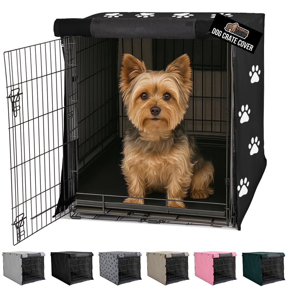 GORILLA GRIP dog crate cover shows all-sides-open design for versatile access and ventilation.