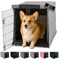 GORILLA GRIP dog crate cover gray full-coverage blocks distractions for restful crate time